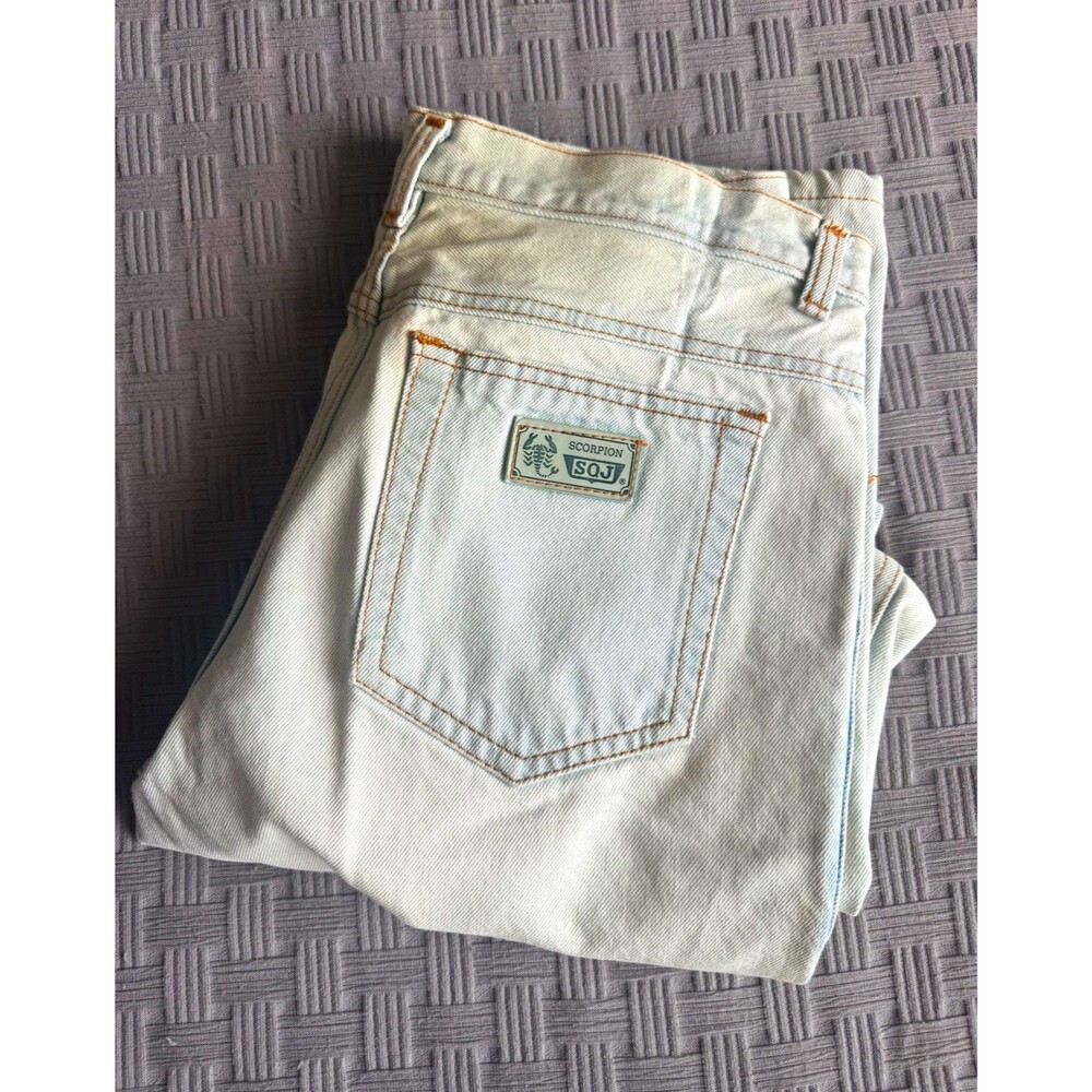 Vintage Scorpio SQJ Denim Wide Leg Scorpion Jeans Light Wash 32x30 Women’s